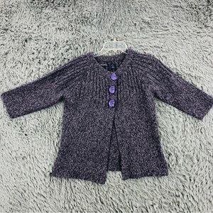 Wind River Sweater Cardigan Womens Small Chunky Cable knit Purple 3 Button Soft